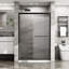 Cabine de douche 48 po x 72 po - Porte coulissante double, verre trempé, cadre noir mat, instruments en acier inoxydable l 48 po x H 72 po, noir transparent, fils