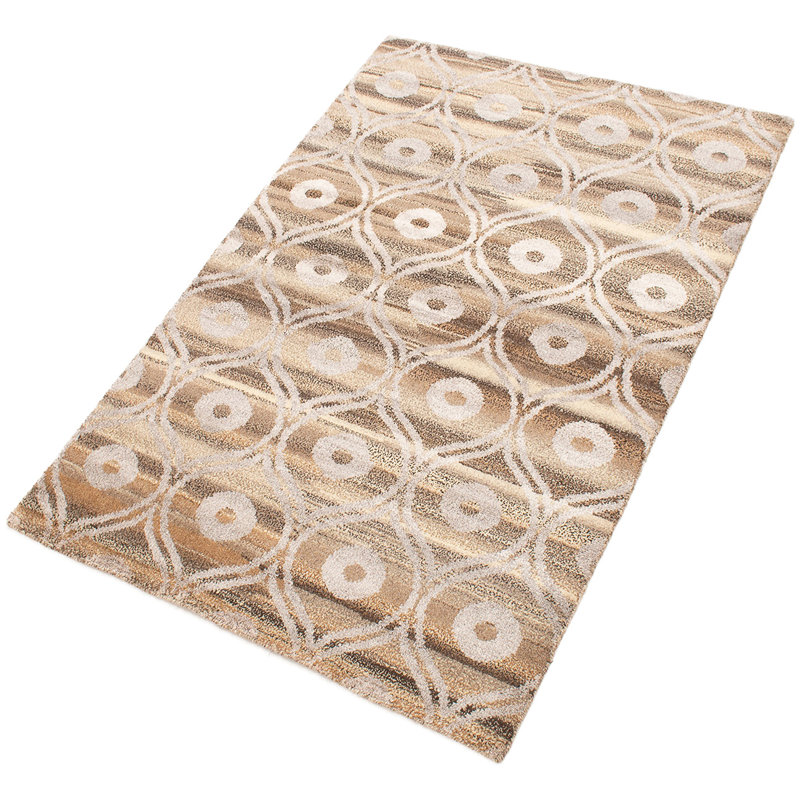 Tapis de zone en laine brune 5 pi 3 po x 7 pi 10 po one-of-kind main-noué la 2010 Grogan
