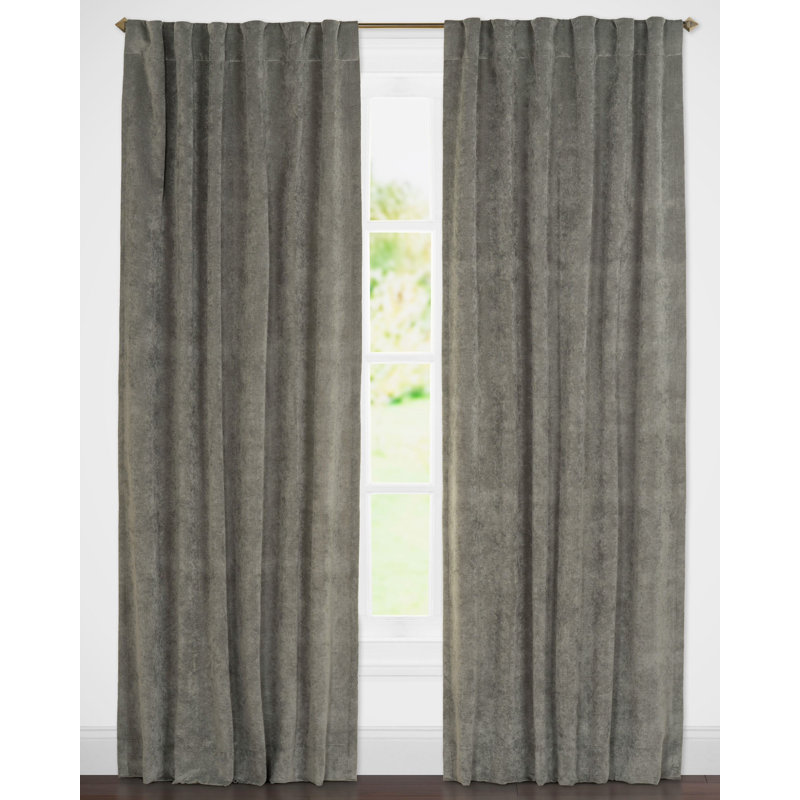Padma Semi Sheer Curtain Single Panel, Smoke