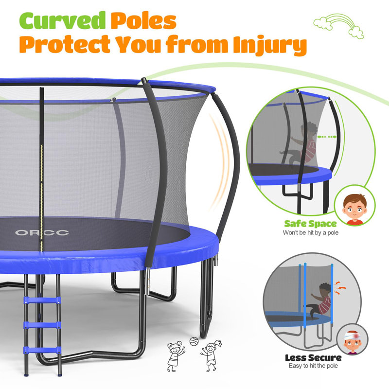 Trampoline d'extérieur robuste de 10 pi avec capacité de poids Maxlead 1200LBS pour enfants adultes avec enceinte sécuritaire