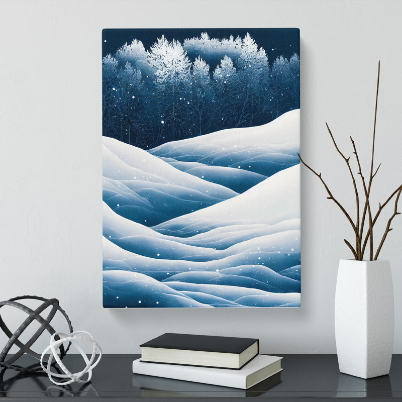 CAN-V0523-2900X Winter Landscape Forest View - Wrapped Canvas Print, 50cm H x 35cm W x 3cm D