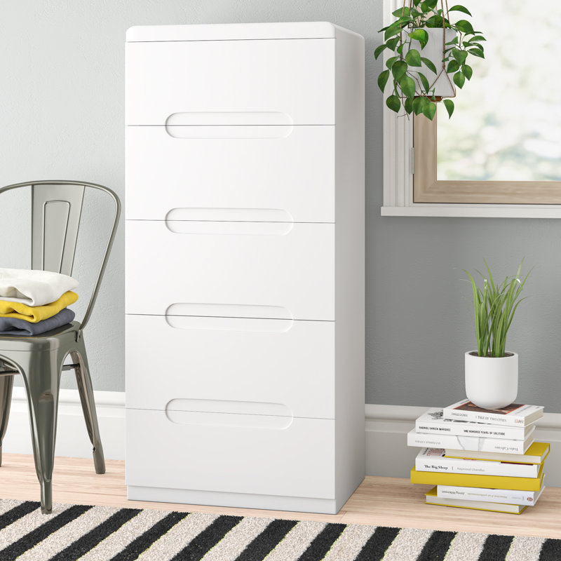 Meldrum 58cm W 5 - Drawer Chest of Drawers, White