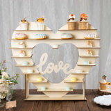 26" Heart Shaped 8-Layer Double Sided Wooden Dessert Display Stand
