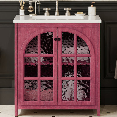 31" Freestanding Bathroom Vanity With Ceramic Top