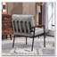 Chaise d'appoint avec accoudoirs en bois naturel et structure en métal noir-750447264