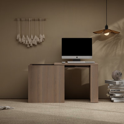 Modern Walnut Scalable Writing Desk With Spacious Drawers And Sleek Design