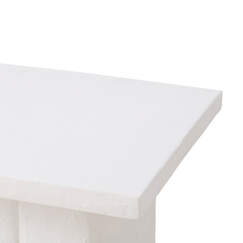 Alps Concrete Top End Table, White