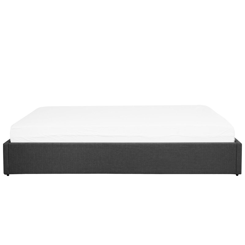 Amara Upholstered Ottoman Storage Bed, Grey, European Kingsize (160 x 200 cm)