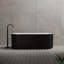 Baignoire de trempage autoportante cannelée blanche en acrylique avec trop-plein et bonde escamotable 59 "x 29,5" pour salle de bain MonBlari-120392938-133438901