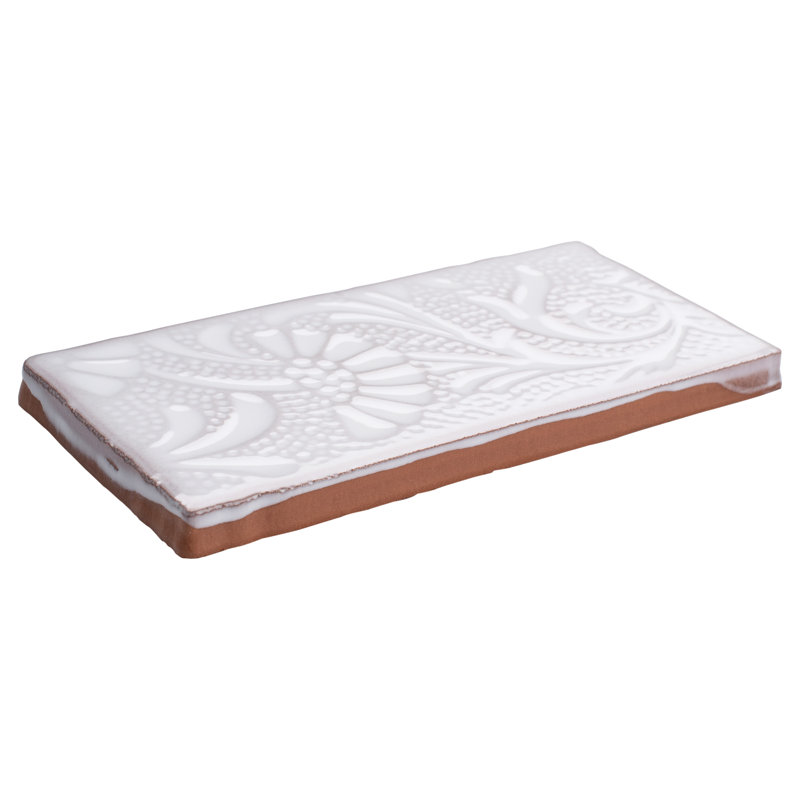 Antic Feelings 3" x 6" Ceramic Patterned Subway Tile, Feelings Milk