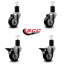 Poly Wheel Swivel Expanding Stem Caster Set 2 Brakes SCC PLB 3.5" x 1-3/4"-101301332