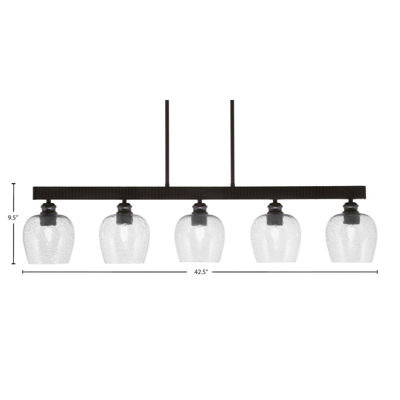 Bar 5 lumières Edge avec verre à bulles 6 po Edge, Espresso, Fumée