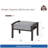 Set Of 2 All-Weather 26” Width Metal Ottomans, Khaki Frame With Gray Cushions-1788060847-1788060844