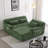 Green Chenille L-Shape Sectional Sofa Sleeper Luxury Comfort 4-Seater No Assembly Required-1878651756-1878651757