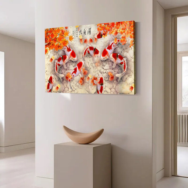 Affiche de style chinois koi feng shui, 16x24inch