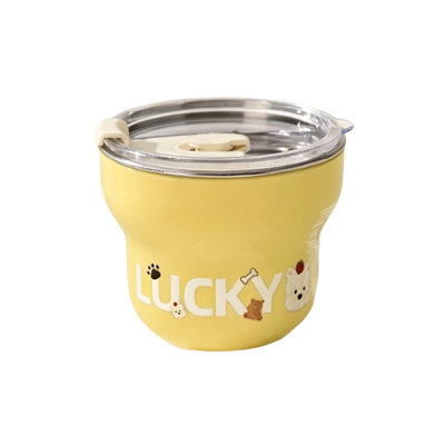 Stainless steel cup Mini 304 Stainless Steel Coffee Cup With Leakproof Lid Cute Graphic Print Portable Small Drink Mug For Office Daily Use