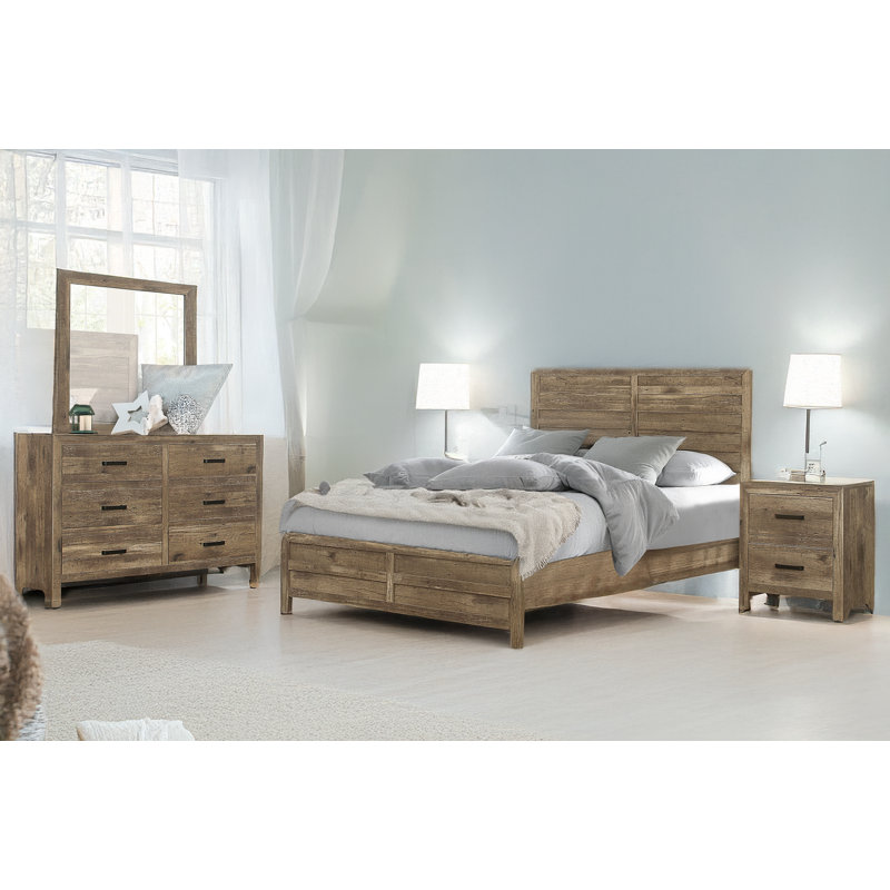 Franco Light Brown Panel Bedroom Set, Grand