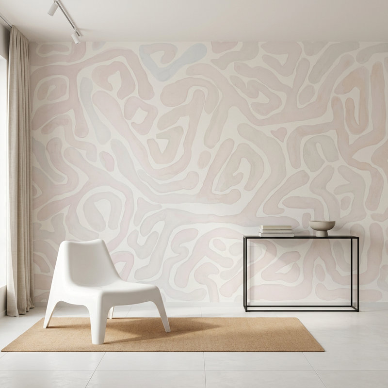 Décoration murale abstraite amovible, 140 po x 108 po, Peel and Stick