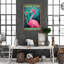 Flamants roses et vin sur toile-238344057