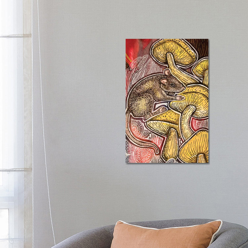 Mouse And Toadstool 1 Piece Wrapped Canvas Painting, 66.04 cm H x 45.72 cm W x 3.175 cm D