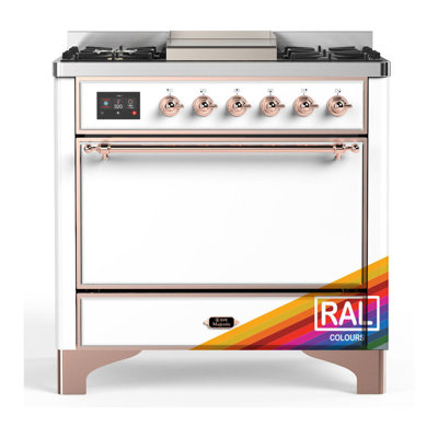 Majestic III Series 36 Inch Dual Fuel Range with 6 Sealed Burners, Griddle, in RAL (Natural Gas, Copper Trim)