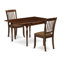 L'ensemble de cuisine 5 pièces pour 4 personnes comprend une table de salle à manger rectangulaire avec Dropleaf et 4 chaises de salle à manger en tissu de lin, acajou-106903795-106903796