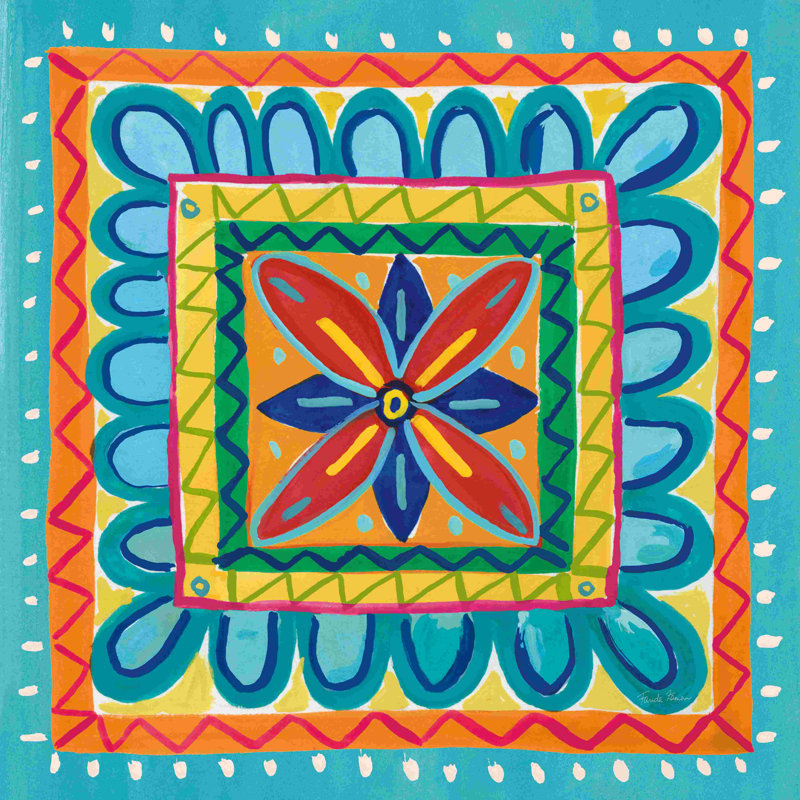 «Manyo Caliente IX» par Farida Zaman - peinture sur toile tendue, H 36 po x l 36 po