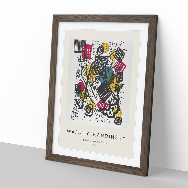 Small Worlds V by Wassily Kandinsky - Picture Frame Painting, 36cm H x 27cm W x 2cm D, Walnut