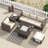 Baecher 5 - Person Wicker / Rattan Outdoor Sectional Seating Group ( Fully Assembled ) with Cushions and Aluminum Fire Pit Table-1358160954-1437977169