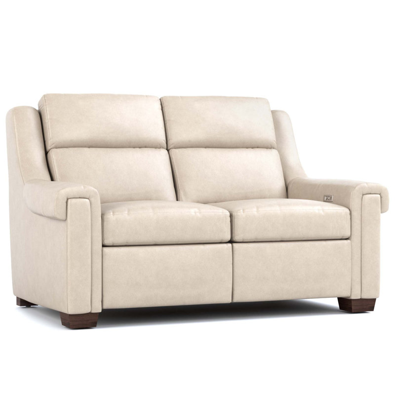 Chester Upholstered 67'' Reclining Loveseat, Sorrento Moonshine Genuine Genuine Leather