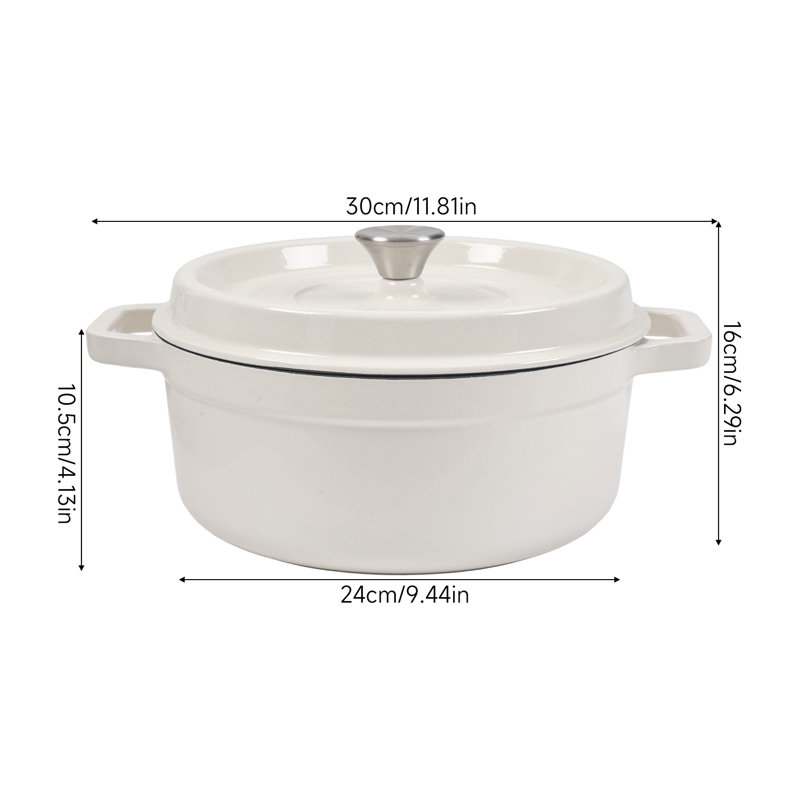 Living And Home 4L Cast Iron Stock Pot