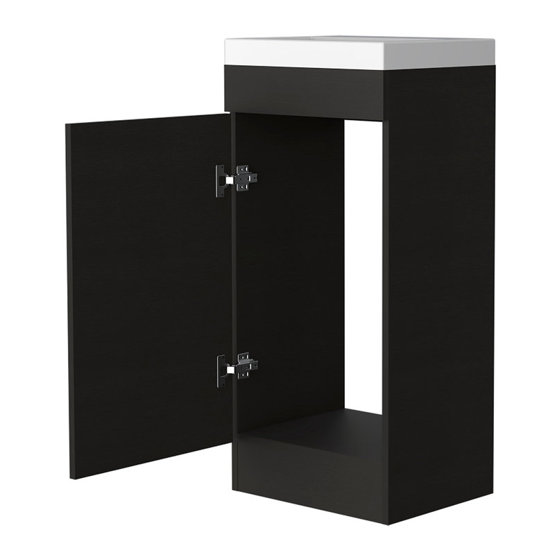 Meuble-lavabo rectangulaire noir Wengue