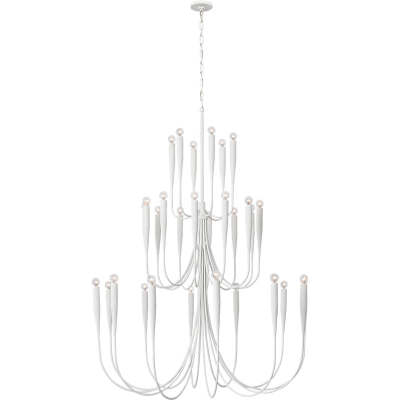 Julie Neill 30 - Light Chandelier, Plaster White, 67" H x 52" W x 52" D