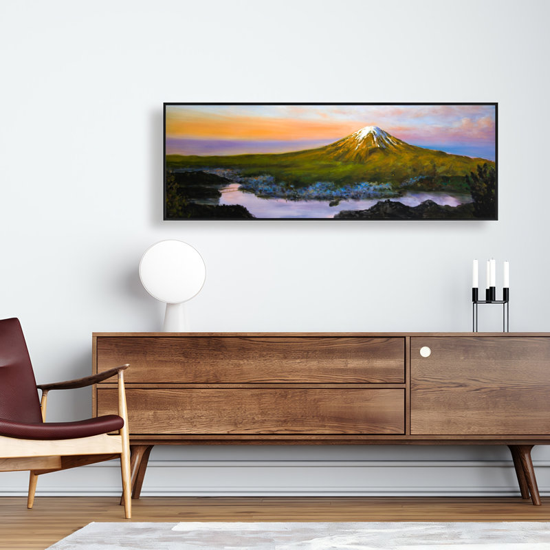 Landscape Mount Fuji - Green Bedroom Framed Canvas Decor