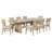 Beige Oak 9-piece Rectangular Wood Dining Table Set