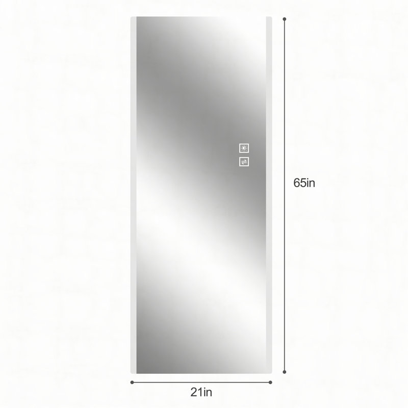 65*21in Led mirror full length,Frameless full-length mirror,Wall Mounted Mirror with Light,three-color changing light,Explosion-proof glass, high-definition imaging