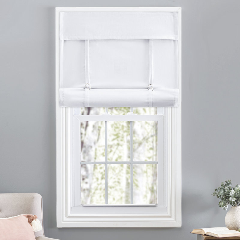 Rideau romain semi-diaphane, L 35 po x L 64 po, Blanc