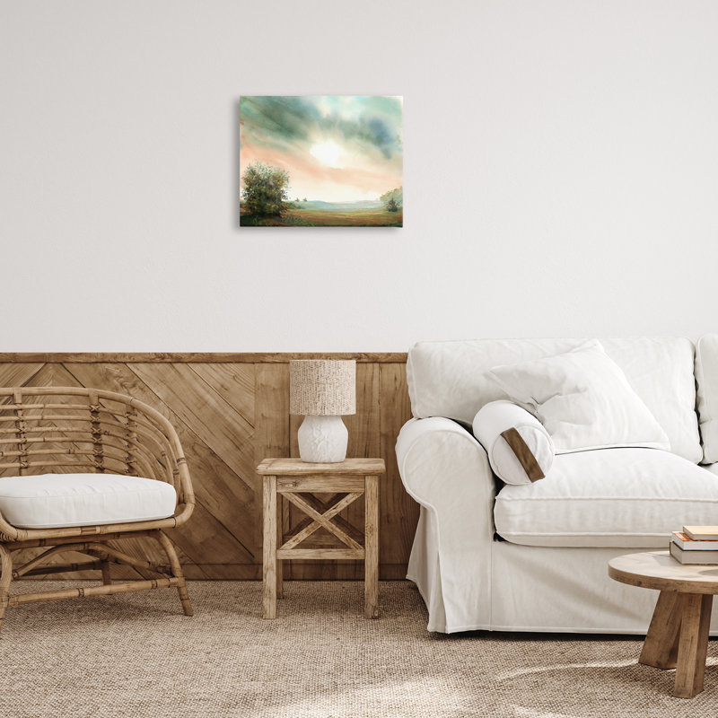 Lever de soleil sur une toile de fond pastorale, design par Ashley Davis, H 16 po x l 20 po