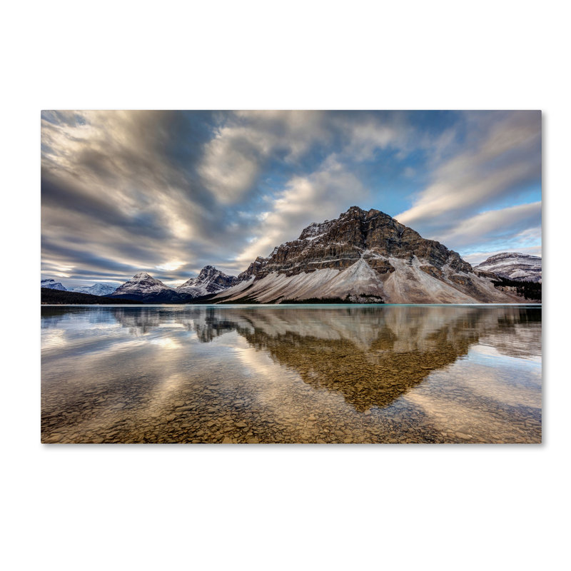 Fabrizzio "Bow Lake Reflection" par Pierre Leclerc, reproduction de photo sur toile tendue, H 22 po x l 32 po x P 2 po