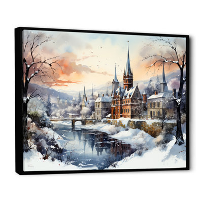 «Wonderful Castle Winter At Christmas - Winter Landscape», art mural