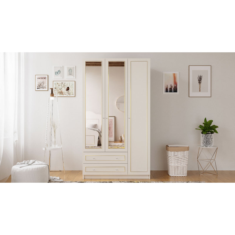 Vancleave 3 Door Manufactured Wood Wardrobe