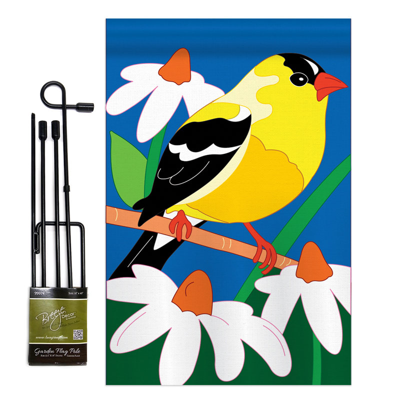 Drapeau de jardin 19 x 13 po Finch Friends Birds