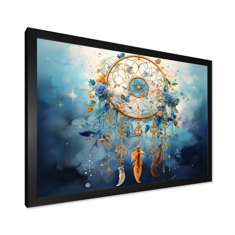 Capteur de rêves Infinite Dreams III - reproduction sur toile, H 12 po x l 20 po x P 1 po, Cadre photo noir
