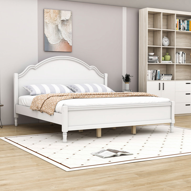 Lit plateforme en bois Timeless, King, White