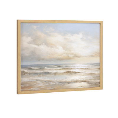 «Beach Waves Sunset Cloud Landscape» par The Creative Bunch Studio, reproduction d'art encadrée