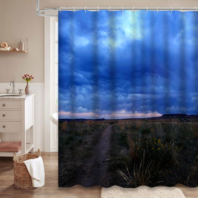 Castle Rock Colorado Dusk Cloud Sky Shower Curtain with 12 Hooks