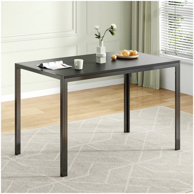 Dining Table for 4-6 Person,47" Rectangular Wooden Dining Table Top and Metal Frame for Home Kitchen Dining Desk