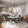 Suzzie Modern Round Dining Table for 4-6 with Sintered Stone Tabletop, Carbon Steel Base Pre-Assembly