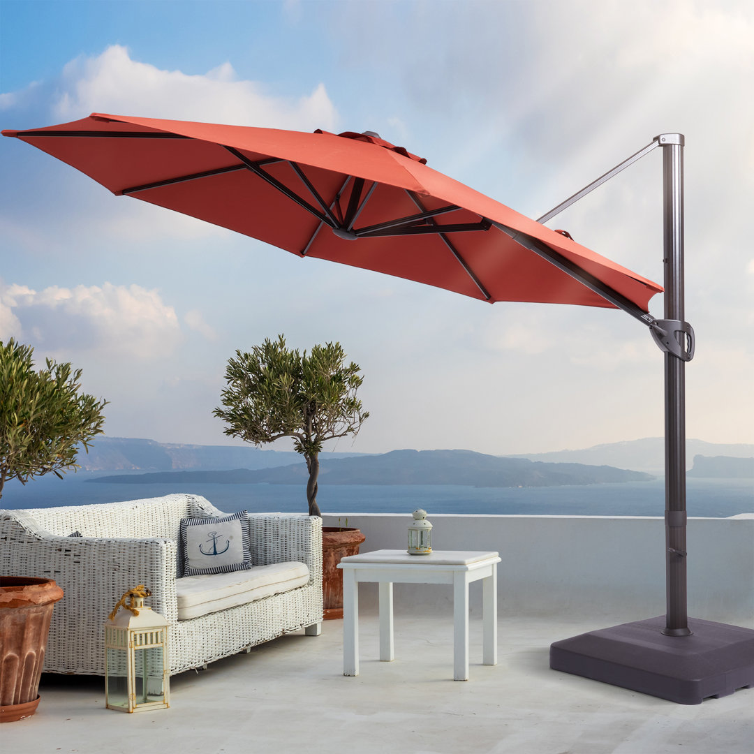 Marlon 11' Cantilever Umbrella with Base Arlmont & Co. 