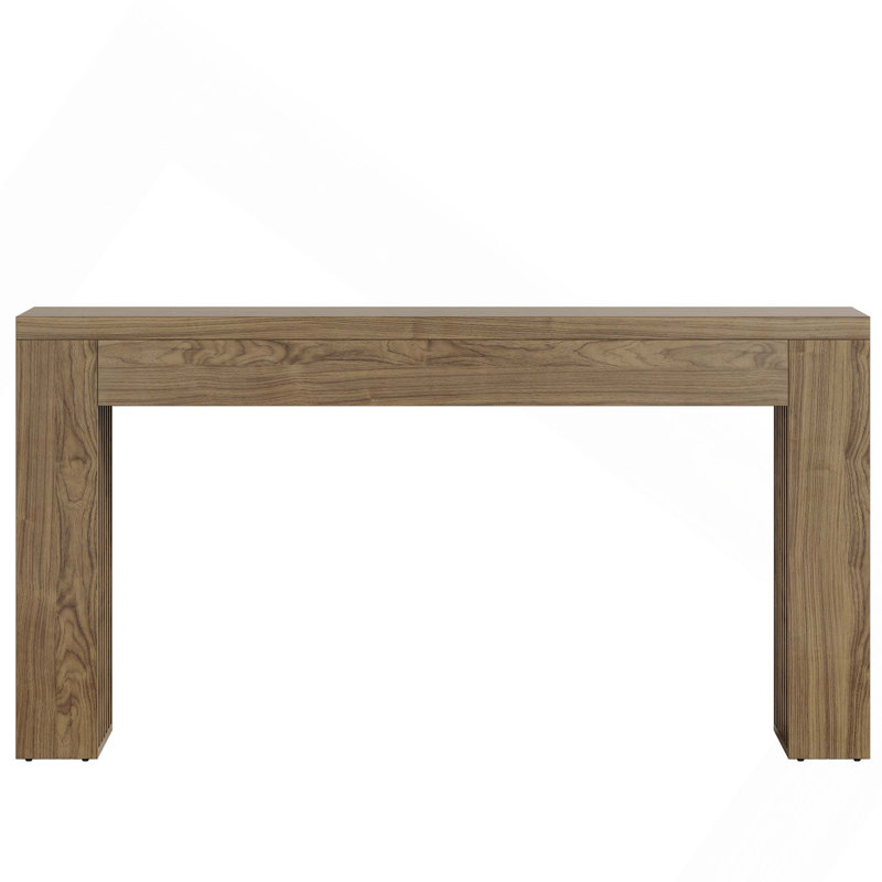 Rustic Farmhouse Console Table With Vertical Slat Legs, Perfect For Hallways, Living Rooms, And Small Spaces
